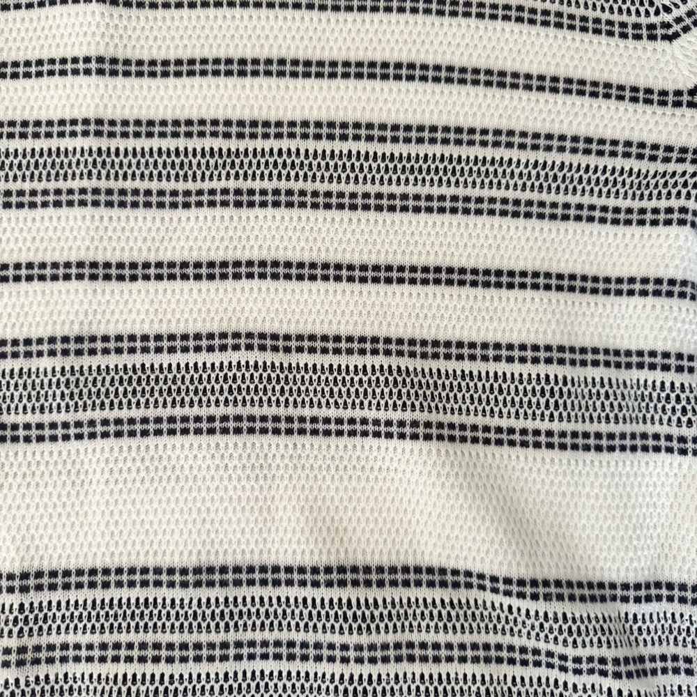 Reiss women’s cotton knit stitch navy stripe white nautical sweater Sz Large - Picture 3 of 5
